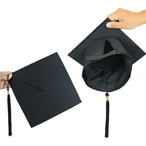 Glad Studentmössa, examensmössa, universitetsexamensmössa med hängande tofsar, för examensceremoni, lämplig för gymnasiet> Huvudbonader