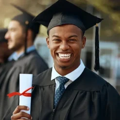 Glad Studentmössa, examensmössa, universitetsexamensmössa med hängande tofsar, för examensceremoni, lämplig för gymnasiet><noscript><img width=