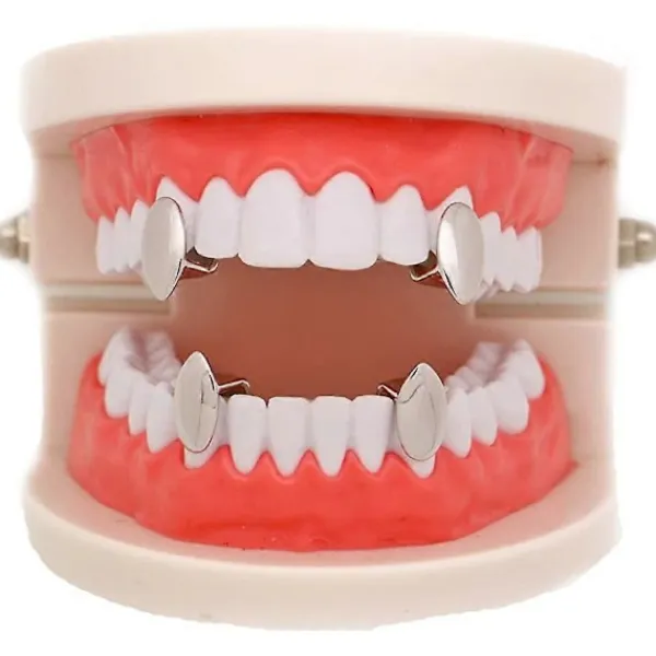 Sunrain Metall Grillz Vampyrtänder Dracula Hip Hop Grills kompatibla med dina tänder - 1019> Tillbehör