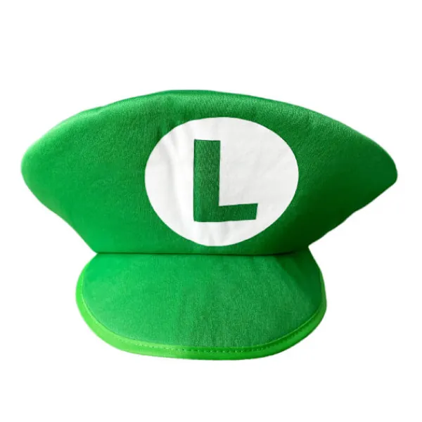 Super Mario Bros. Luigi Cartoon Cosplay Hatt Klassisk Leksak Anime Figur Halloween Roliga Kläder Unisex Barn Vuxen Hatt Röd och Grön> Huvudbonader