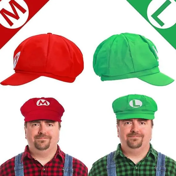 unbranded Super Mario Bros Mario Och Luigi Hattar Mössor Mustascher Handskar Knappar Cosplay Kostym> Tillbehör