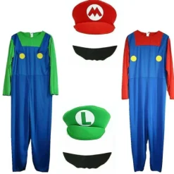 Super Mario Bros. Maskeradkostym för Vuxna Män Cosplay Kostym Röd S S> Dräkter