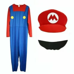 Super Mario Bros. Maskeradkostym för Vuxna Män Cosplay Kostym Röd S S> Dräkter