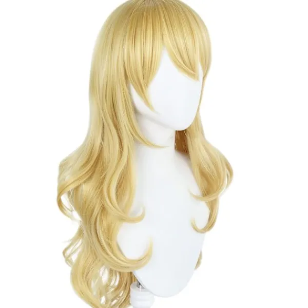 DMstore Super Mario Prinsessa Peach Blond Långt Hår Peruk Halloween Party Cosplay Peruk (FMY)> Peruker