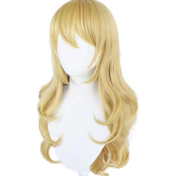 DMstore Super Mario Prinsessa Peach Blond Långt Hår Peruk Halloween Party Cosplay Peruk (FMY)> Peruker