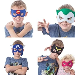 Superhjälte Masker Kalas Favörer - 32-pack Filt och Elastiska Masker för Barn{hw}><noscript><img width=