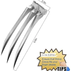 LEIGELE Superhjälte Wolverine-klor för vuxna - Set med 2 silverfärgade vargklor för Halloween Cosplay Rekvisita Kostymtillbehör (LGL)> Tillbehör
