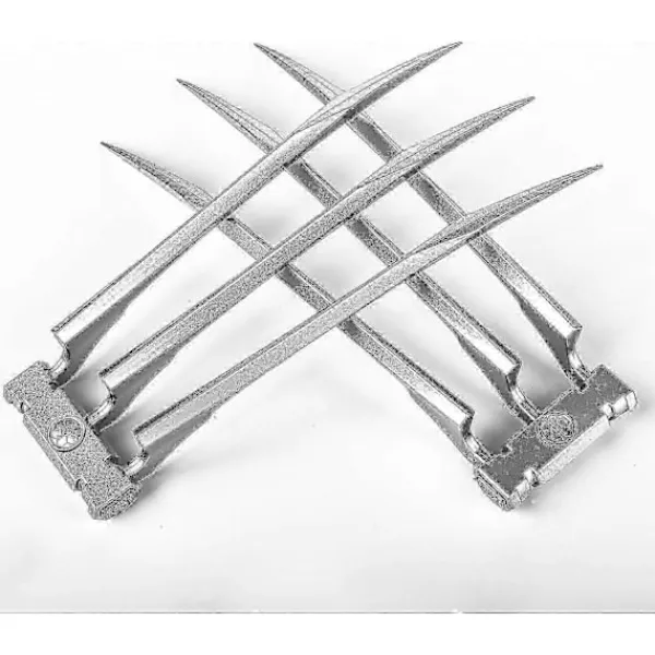 FMYSJ Superhjälte Wolverine-klor för vuxna - Set med 2 silverfärgade vargklor för Halloween Cosplay Rekvisita Kostymtillbehör (FMY)> Tillbehör