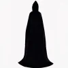 Svart Kappa med Huva Darth Vader Kappa Medeltida Kappa Kappa Rock Satin Karneval Halloween Juldräkt Vuxna (L)> Dräkter