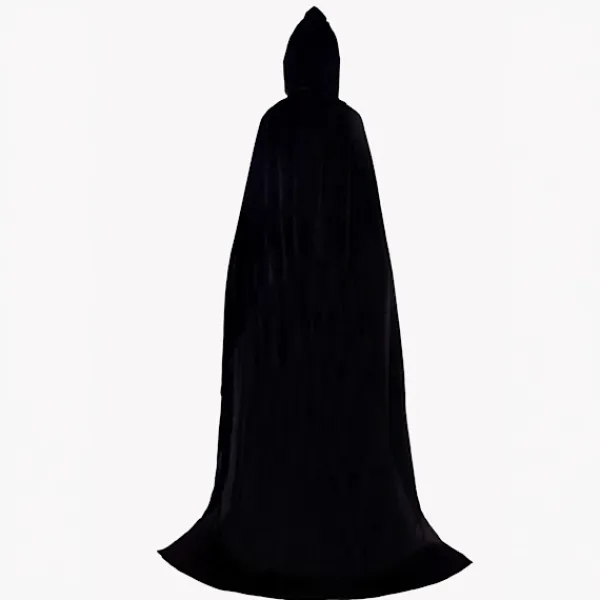 Svart Kappa med Huva Darth Vader Kappa Medeltida Kappa Kappa Rock Satin Karneval Halloween Juldräkt Vuxna (L)> Dräkter