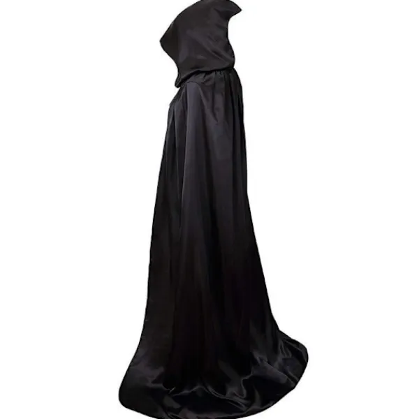 Svart Kappa med Huva Darth Vader Kappa Medeltida Kappa Kappa Rock Satin Karneval Halloween Juldräkt Vuxna (L)> Dräkter