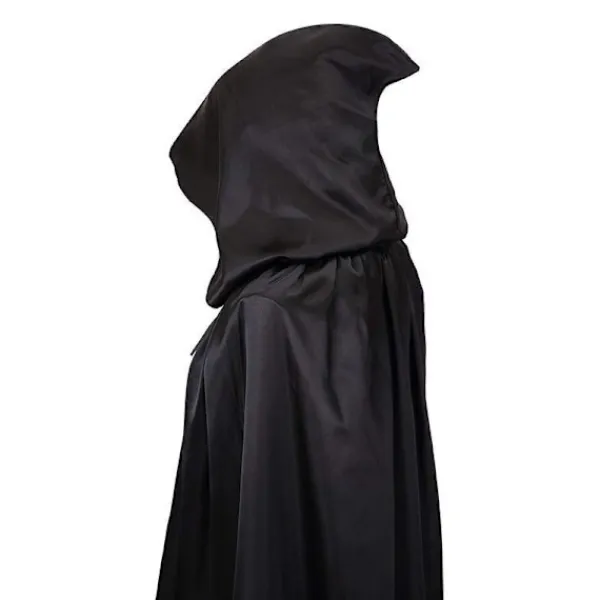 Svart Kappa med Huva Darth Vader Kappa Medeltida Kappa Kappa Rock Satin Karneval Halloween Juldräkt Vuxna (L)> Dräkter