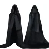 Svart Kappa med Huva Darth Vader Kappa Medeltida Kappa Kappa Rock Satin Karneval Halloween Juldräkt Vuxna (L)[ZHE]> Dräkter