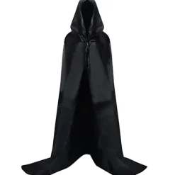 Svart Kappa med Huva Darth Vader Kappa Medeltida Kappa Kappa Rock Satin Karneval Halloween Juldräkt Vuxna (L)[ZHE]><noscript><img width=
