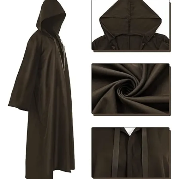 Svart kappa med huva för vuxna och barn, unisex vampyrkappa, Darth Vader-dräkt, halloweenkostym, häxkappa, jediklänning, lång kappa för halloween> Dräkter