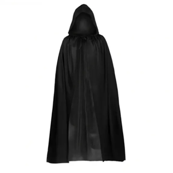 Svart Mantel Cape Kostymset | Med Handskar, Mask & Lie (I Lager, Bästa Pris) för Halloween, Cosplay & Temafester> Dräkter