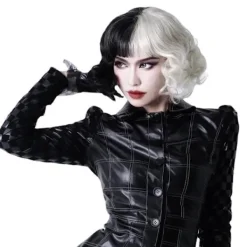 Svart och vit häxa Kuira COS vibrato peruk med varor europeisk b><noscript><img width=