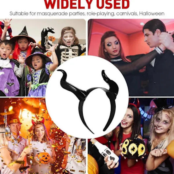 Svart Pannband Svart Pannband Svart Pannband Horn Pannband Halloween Ond Hårband Halloween Party Cosplay> Huvudbonader