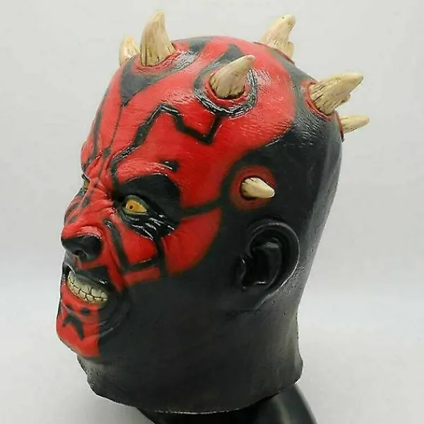 Szsh Star Wars Darth Maul Deluxe Vuxen Ondskefull Läskig Kostym Mask Latex Halloween Party> Masker