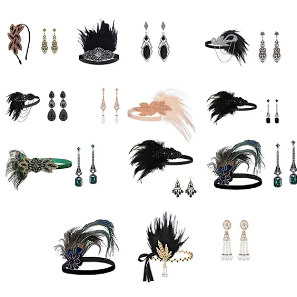 Jettbuying 1920-talet Flapper Costume Pannand Halsand Handske Armand Gatsy M Onesize> Tillbehör