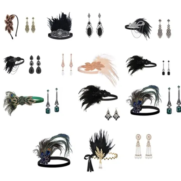 1920-tals lapper Kostym Pannband Halsband Handskar Armband Gatsby M Onesize Onesize> Tillbehör