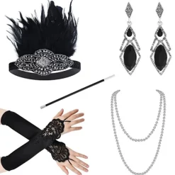 1920-tals Flapper Kostym Pannand Halsand Handske Armand Gatsy M Onesize_yux Onesize> Tillbehör