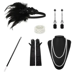 1920-tals lapper-kostym Pannband Halsband Handskar Armband Gatsby M Onesize Onesize> Tillbehör
