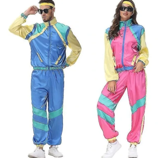 80-tals/90-tals Retro Träningsdräkt, Shell Jumpsuit Party Kostym Män MAN M> Dräkter