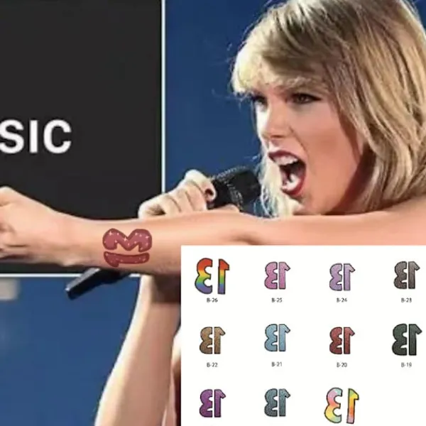 Taylor//13 Hands/13/Tillfälliga tatueringar, Swifties-gåvor, festtillbehör> Smink
