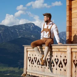 tectake Lederhosen Steigerwald Brun XL><noscript><img width=