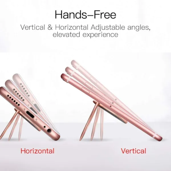 Telefonringhållare, Ultratunn 360° Roterande Fingergrepp Ringhållare Kompatibel med Magnetisk Bilhållare för iPhone Samsung Galaxy (Roséguld)-FA-> Peruker