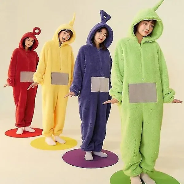 Teletubbies Onesie Pyjamas för Vuxna Tjock Korallfleece Lila -FM- kids 85> Dräkter