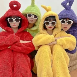 Teletubbies Onesie Pyjamas för Vuxna Tjock Korallfleece Lila -FM- kids 85><noscript><img width=
