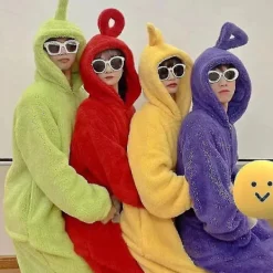Teletubbies vuxen jumpsuit onepiece pyjamas onepiece män och kvinnor unisex par hemkläder gul-Xin XL XL><noscript><img width=