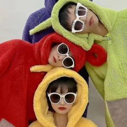 Teletubbies vuxen onepiece pyjamas jumpsuit för män och kvinnor unisex par hem kläder röd-Xin XL><noscript><img width=