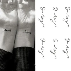 Temporary Tattoo Sticker For Men Women Waterproof Removable Body Art Stickers> Smink