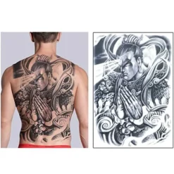 Megabilligt Temporär Tatuering Ryggtavla Warrior> Smink