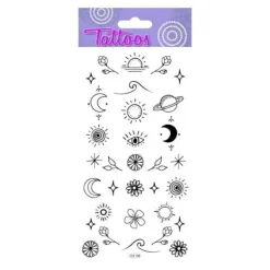 GLOBAL GIFT Temporära tatueringar - - Minimalistiska symboler - Svart - Guldplätering - Vattentåliga> Smink