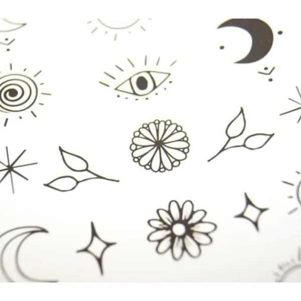 GLOBAL GIFT Temporära tatueringar - - Minimalistiska symboler - Svart - Guldplätering - Vattentåliga> Smink