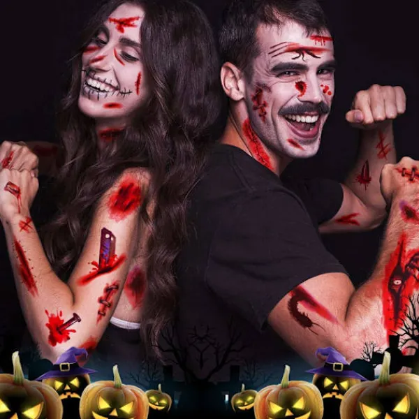 INF Temporära tatueringar för Halloween 10 ark> Smink