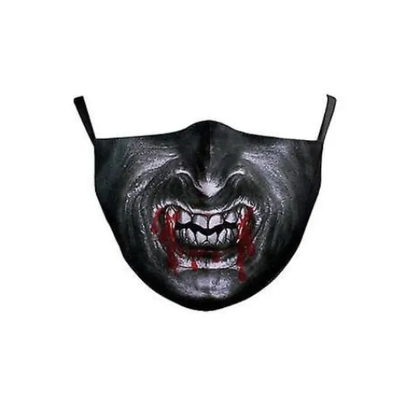 Återanvändbar Unisex Rolig Tvättbar Ansiktsmask Halv Ansikte Mun Märke HipHop Tecknad Jul 5pcs Random color> Masker