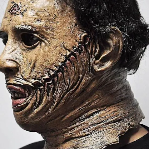 Texas Chainsaw Massacre Leatherface Mask i Latex - Skräckfilm Halloween Cosplay Kostymfest Evenemangsrekvisita Leksaker Karnevalsmask-FF-> Masker