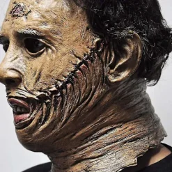 Texas Chainsaw Massacre Leatherface Mask i Latex - Skräckfilm Halloween Cosplay Kostymfest Evenemang Rekvisita Leksaker Karnevalsmask><noscript><img width=
