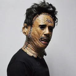 Texas Chainsaw Massacre Leatherface Masker i Latex - Skräckfilm Halloween Cosplay Kostymfest Evenemang Rekvisita Leksaker Karneval Mask><noscript><img width=