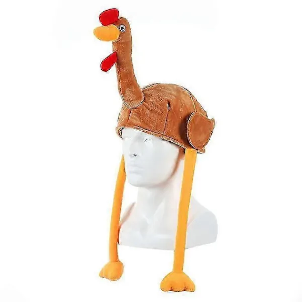 Thanksgiving Turkey Hat Christmas Plysch Hat, lämplig för Thanksgiving Party, Thanksgiving Decoration och Rollspel, lämplig för barn och vuxna B> Huvudbonader