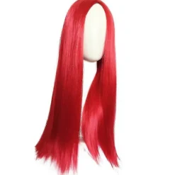 FMYSJ The Nightmare Before Christmas Sally Röd Lång Rak Hårfärg Halloween Cosplay Party Fancy Dress Peruk Prop (FMY)><noscript><img width=