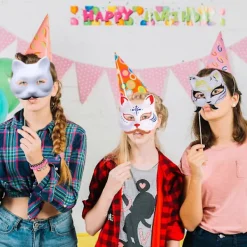Therian Mask Kattmask, DIY Blanko Vita Papperskattmasker att Dekorera, Anpassningsbara Graffiti-redo Designer, Idealisk För Handmålning Cosplay Juni 6.15 | Fyndiq> Masker