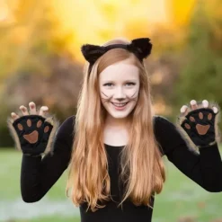 Therian Paws, Katt tass 1 Par Halvfinger Therian Paws Söta broderade päls tassar Dekorativa realistiska tasshandskar för barn vuxna cosplay scen, | Fyndiq><noscript><img width=