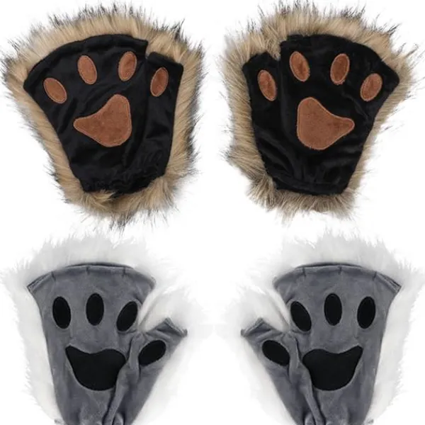 Therian Tassar, Kattass 1 Par Halvfinger Therian Tassar Söta Broderade Pälstassar Dekorativa Realistiska Asshandskar för Barn Vuxna Cosplay Scen, | Fyndiq> Tillbehör