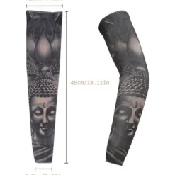 Tillfällig Falsk Slip On Tatuering Arm Ärm Cykling Basket Solskydd Ärmlett för Män och Kvinnor, 5-pack> Smink